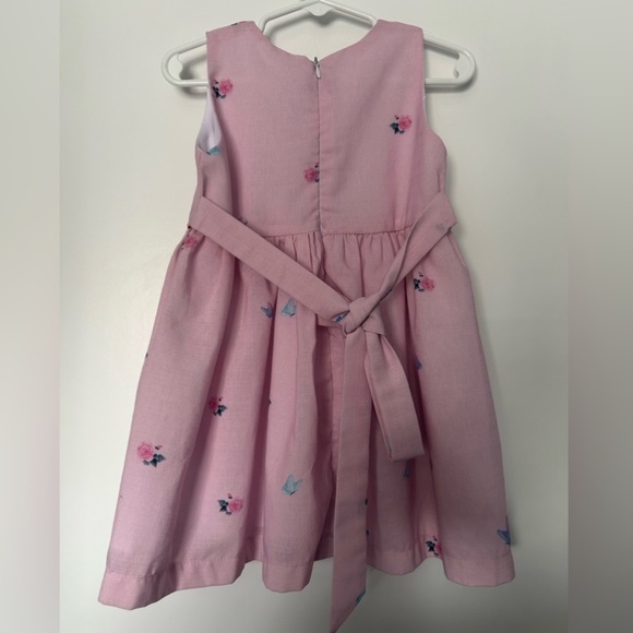 Rose Lightweight Pink Fit and Flare Butterfly Print Dress with Bunny Decal - Picture 4 of 12